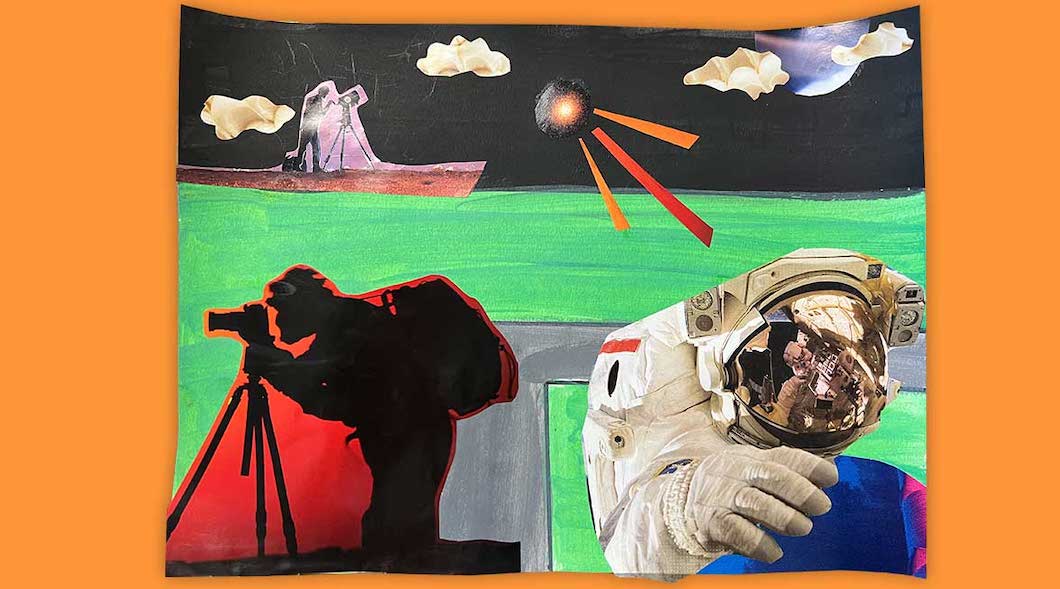 Collage of photographers and astronauts